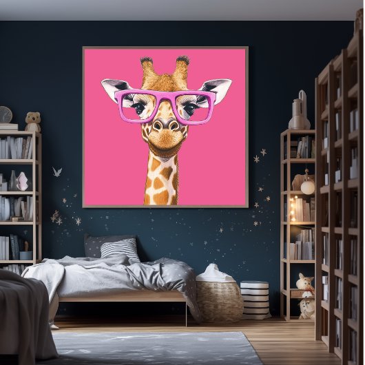 Giraffe mit Pink Glasses Poster