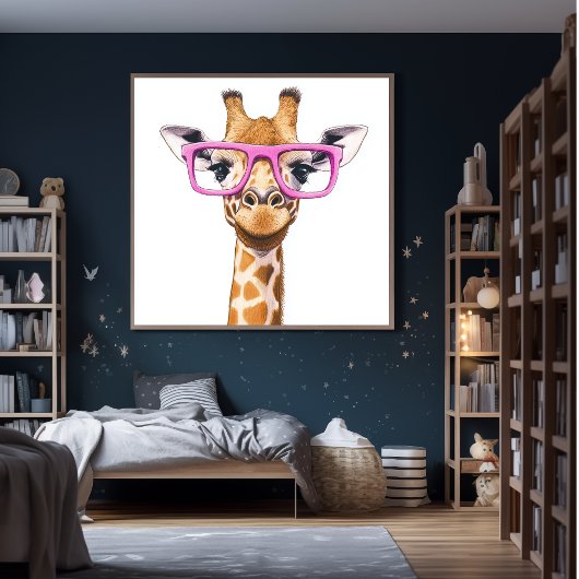Giraffe mit Pink Glasses Poster