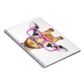 Giraffe mit Pink Glasses Spiral Foto Notebook Notizblock (Rechte Seite)