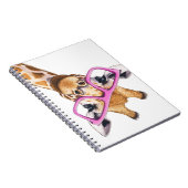 Giraffe mit Pink Glasses Spiral Foto Notebook Notizblock (Rechte Seite)