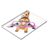 Giraffe mit Pink Glasses Spiral Foto Notebook Notizblock (Linke Seite)