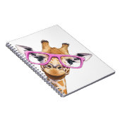Giraffe mit Pink Glasses Spiral Foto Notebook Notizblock (Rechte Seite)