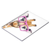 Giraffe mit Pink Glasses Spiral Foto Notebook Notizblock (Linke Seite)
