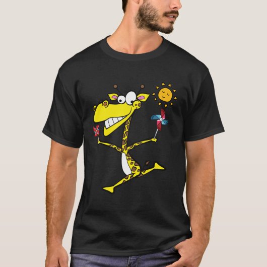 Giraffe mit Pinwheels T-Shirt (Vorderseite)
