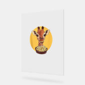 Giraffe mit Popcorn-Cartoon Tierischer Spaß Acrylschild (Winkel)