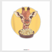 Giraffe mit Popcorn-Cartoon Tierischer Spaß Aufkleber (Blatt)