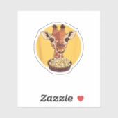 Giraffe mit Popcorn-Cartoon Tierischer Spaß Aufkleber (Blatt)