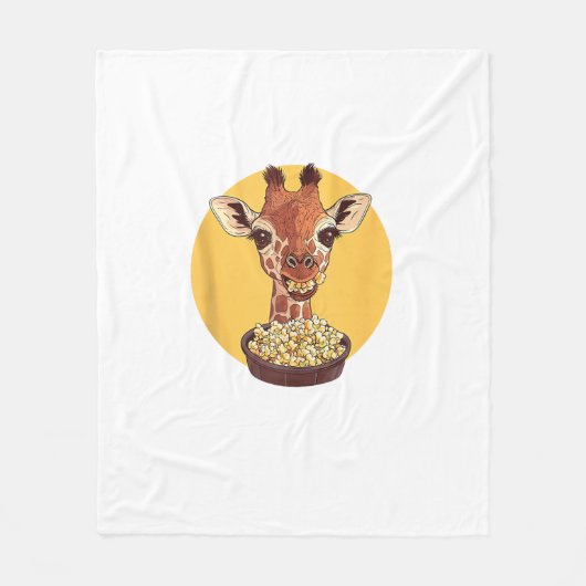Giraffe mit Popcorn-Cartoon Tierischer Spaß Fleecedecke (Vorderseite)