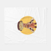 Giraffe mit Popcorn-Cartoon Tierischer Spaß Fleecedecke (Vorderseite (Horizontal))