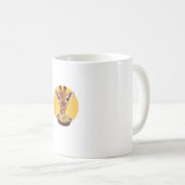Giraffe mit Popcorn-Cartoon Tierischer Spaß Kaffeetasse (VorderseiteRechts)