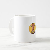 Giraffe mit Popcorn-Cartoon Tierischer Spaß Kaffeetasse (Vorderseite Links)