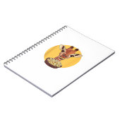Giraffe mit Popcorn-Cartoon Tierischer Spaß Notizblock (Linke Seite)