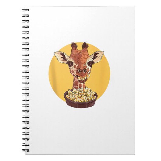 Giraffe mit Popcorn-Cartoon Tierischer Spaß Notizblock (Vorderseite)