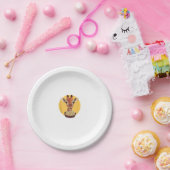 Giraffe mit Popcorn-Cartoon Tierischer Spaß Pappteller (Party)
