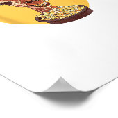Giraffe mit Popcorn-Cartoon Tierischer Spaß Poster (Ecke)