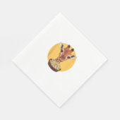 Giraffe mit Popcorn-Cartoon Tierischer Spaß Serviette (Ecke)