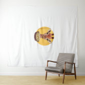 Giraffe mit Popcorn-Cartoon Tierischer Spaß Wandteppich (Beispiel (Horizontal))