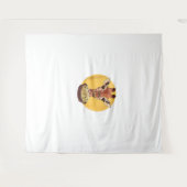 Giraffe mit Popcorn-Cartoon Tierischer Spaß Wandteppich (Vorderseite (Horizontal))