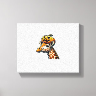 Giraffe mit Pumpkin Hat Halloween Design Leinwanddruck