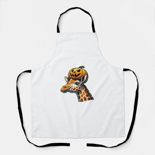Giraffe mit Pumpkin Hat Halloween Design Schürze (Vorderseite)