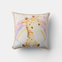 Giraffe mit Rainbow Puffy Wolkenherzen
