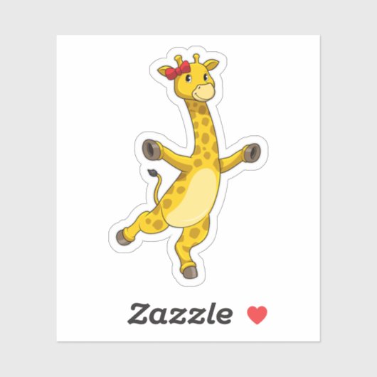 Giraffe mit Ribbon Aufkleber (Blatt)
