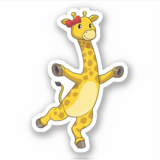 Giraffe mit Ribbon Aufkleber (Vorderseite)