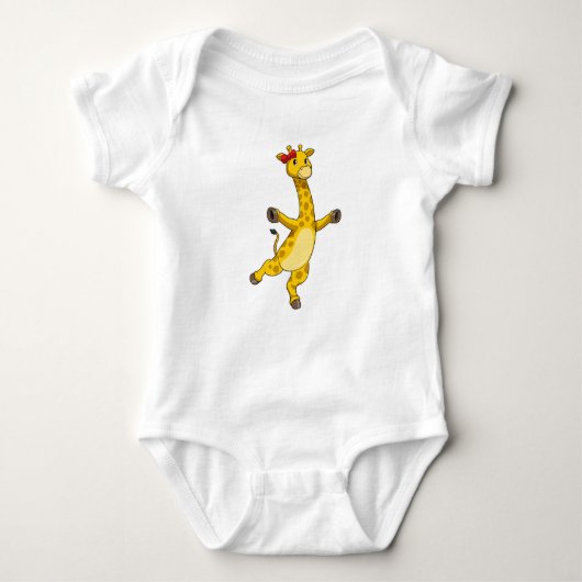 Giraffe mit Ribbon Baby Strampler (Vorderseite)