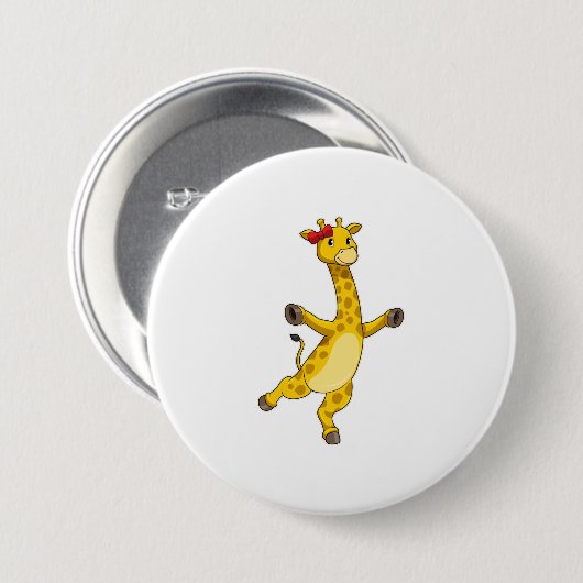 Giraffe mit Ribbon Button (Vorne & Hinten)