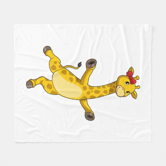 Giraffe mit Ribbon Fleecedecke (Vorderseite (Horizontal))