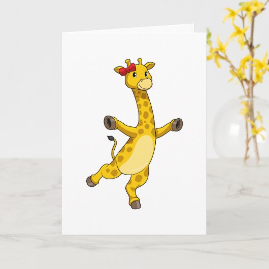 Giraffe mit Ribbon Karte (Gelbe Blume)