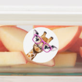 Giraffe mit rosa Brille Sticker Set Süßes Tier  (Befestigt)