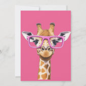 Giraffe mit rosa Brillen Einladung (Rückseite)