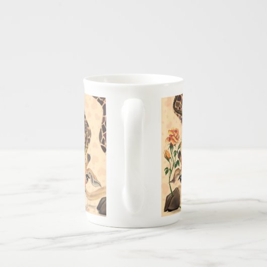 Giraffe mit Rose Tasse Geschenk Funny (Rückseite)