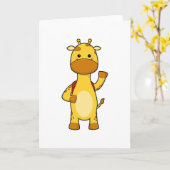 Giraffe mit Rucksack Karte (Gelbe Blume)