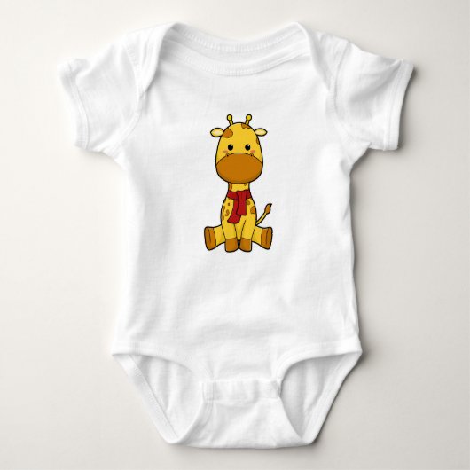 Giraffe mit Scarf Baby Strampler (Vorderseite)