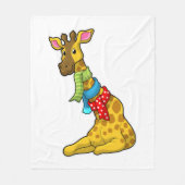 Giraffe mit Scarf Fleecedecke (Vorderseite)