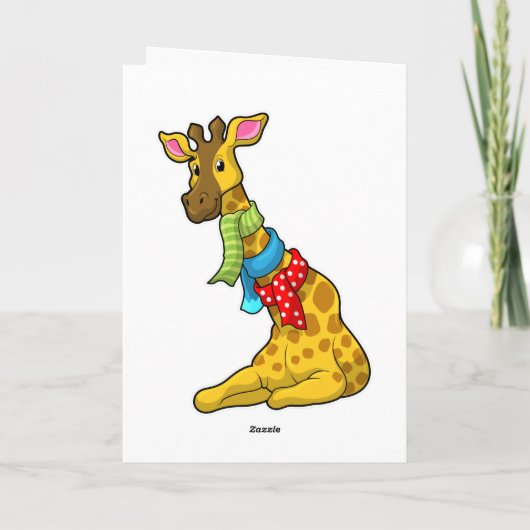 Giraffe mit Scarf Karte (Rückseite)