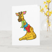 Giraffe mit Scarf Karte (Gelbe Blume)