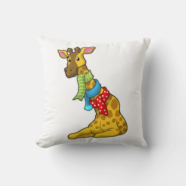 Giraffe mit Scarf Kissen (Vorderseite)