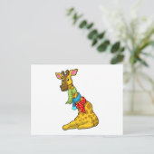 Giraffe mit Scarf Postkarte (Stehend Vorderseite)