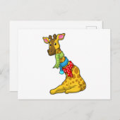 Giraffe mit Scarf Postkarte (Vorne/Hinten)