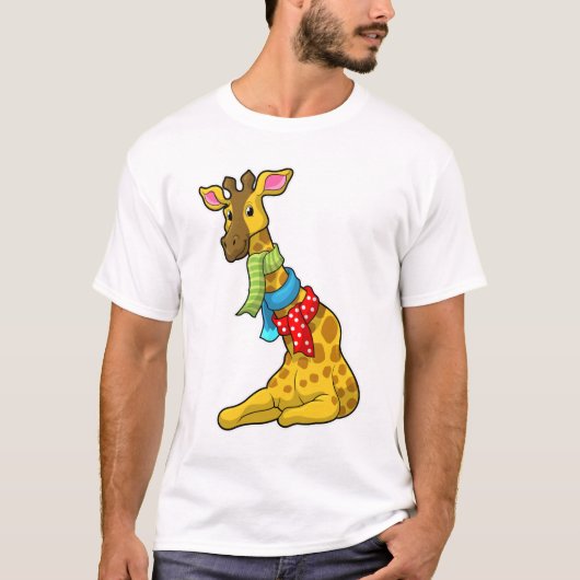 Giraffe mit Scarf T-Shirt (Vorderseite)