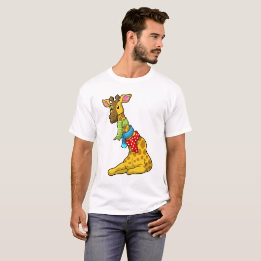Giraffe mit Scarf T-Shirt (Vorne ganz)