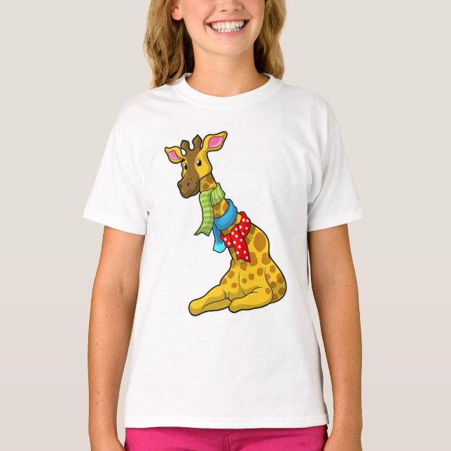 Giraffe mit Scarf T-Shirt (Vorderseite)