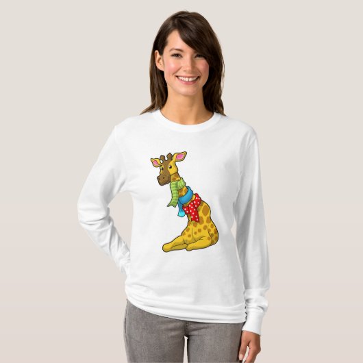 Giraffe mit Scarf T-Shirt (Vorne ganz)