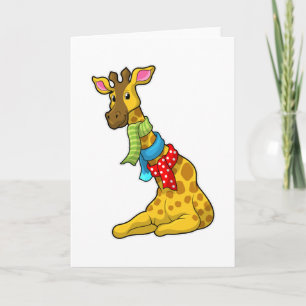Giraffe mit Schal Karte