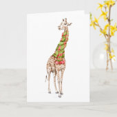 Giraffe mit Schal Karte (Gelbe Blume)