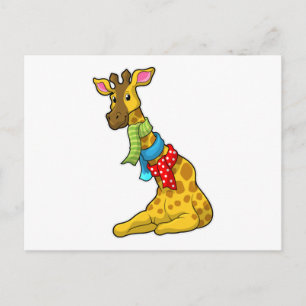 Giraffe mit Schal Postkarte