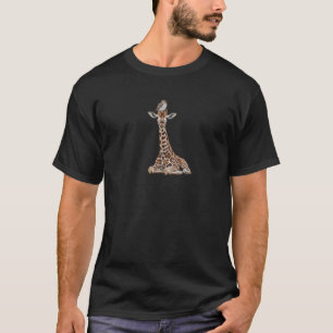 Giraffe mit Schleiereule Vogel Tierliebhaber Biolo T-Shirt